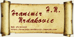 Hranimir Mrdaković vizit kartica